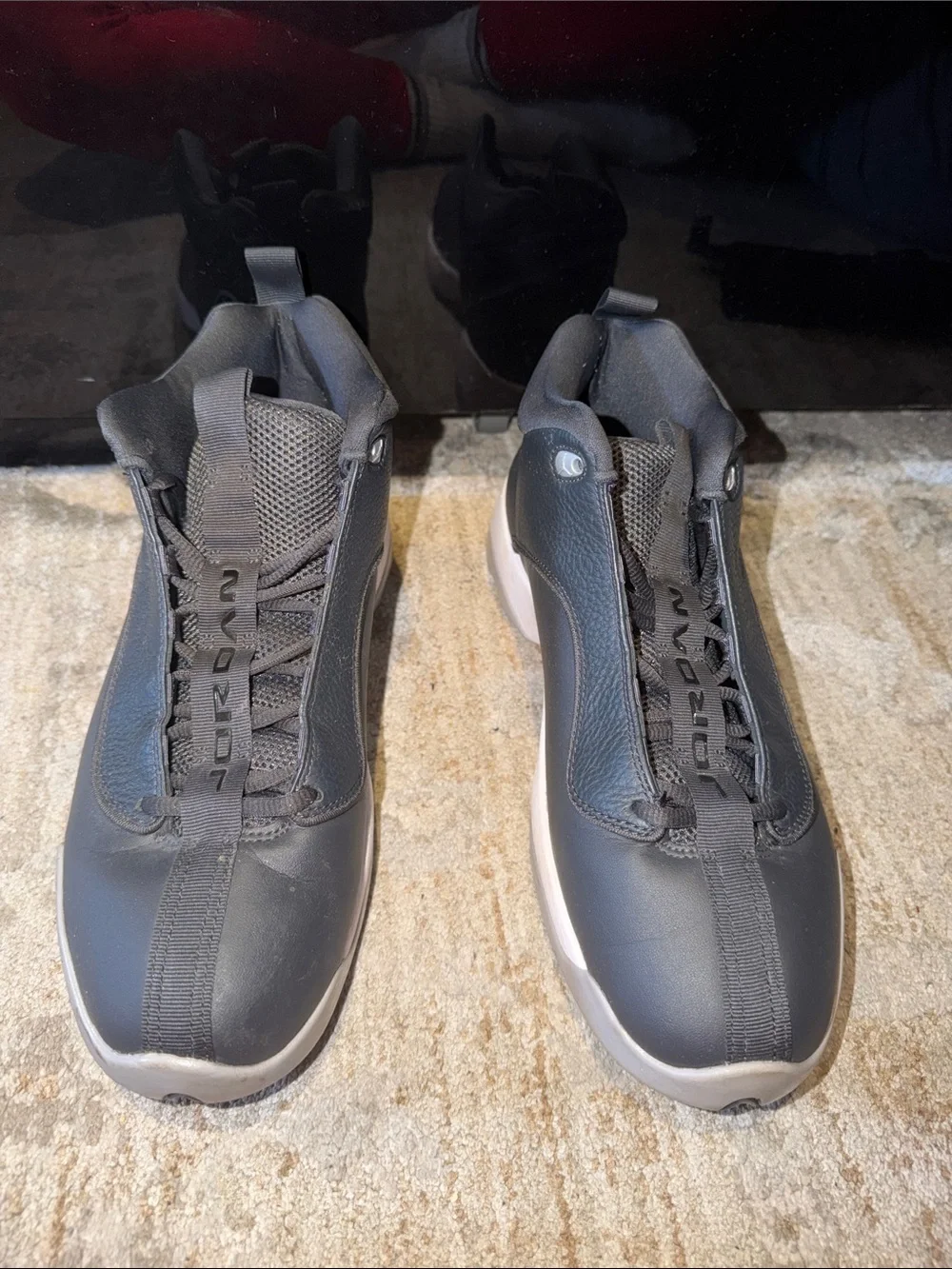 Jordan Men's Dark Gray and Light Gray High-Top Sneakers